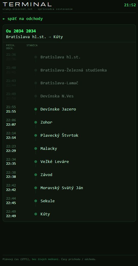 vlaky.ensecnet.net trip route